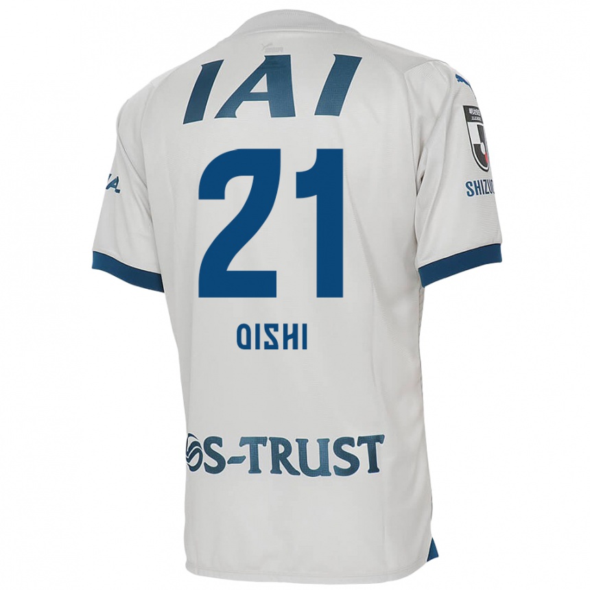 Vaikiškas Kaede Oishi #21 Balta Mėlyna Išvykos Marškinėliai 2024/25 T-Shirt