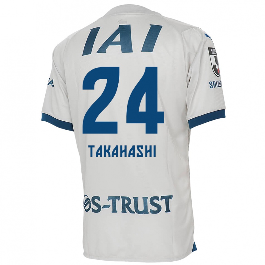 Vaikiškas Yuzuki Takahashi #24 Balta Mėlyna Išvykos Marškinėliai 2024/25 T-Shirt