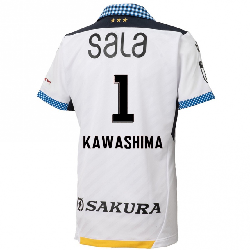 Vaikiškas Eiji Kawashima #1 Balta Juoda Išvykos Marškinėliai 2024/25 T-Shirt