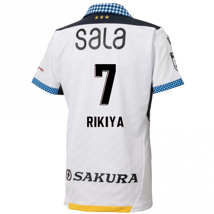 Vaikiškas Rikiya Uehara #7 Balta Juoda Išvykos Marškinėliai 2024/25 T-Shirt