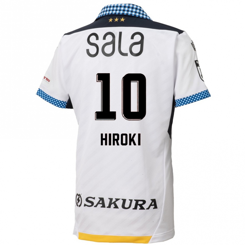 Vaikiškas Hiroki Yamada #10 Balta Juoda Išvykos Marškinėliai 2024/25 T-Shirt