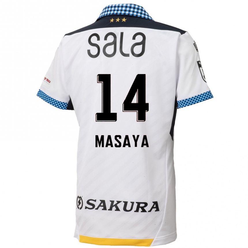 Vaikiškas Masaya Matsumoto #14 Balta Juoda Išvykos Marškinėliai 2024/25 T-Shirt