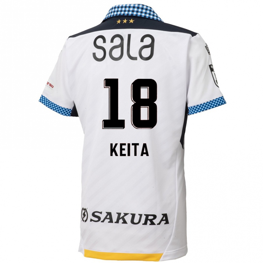 Vaikiškas Keita Takahata #18 Balta Juoda Išvykos Marškinėliai 2024/25 T-Shirt