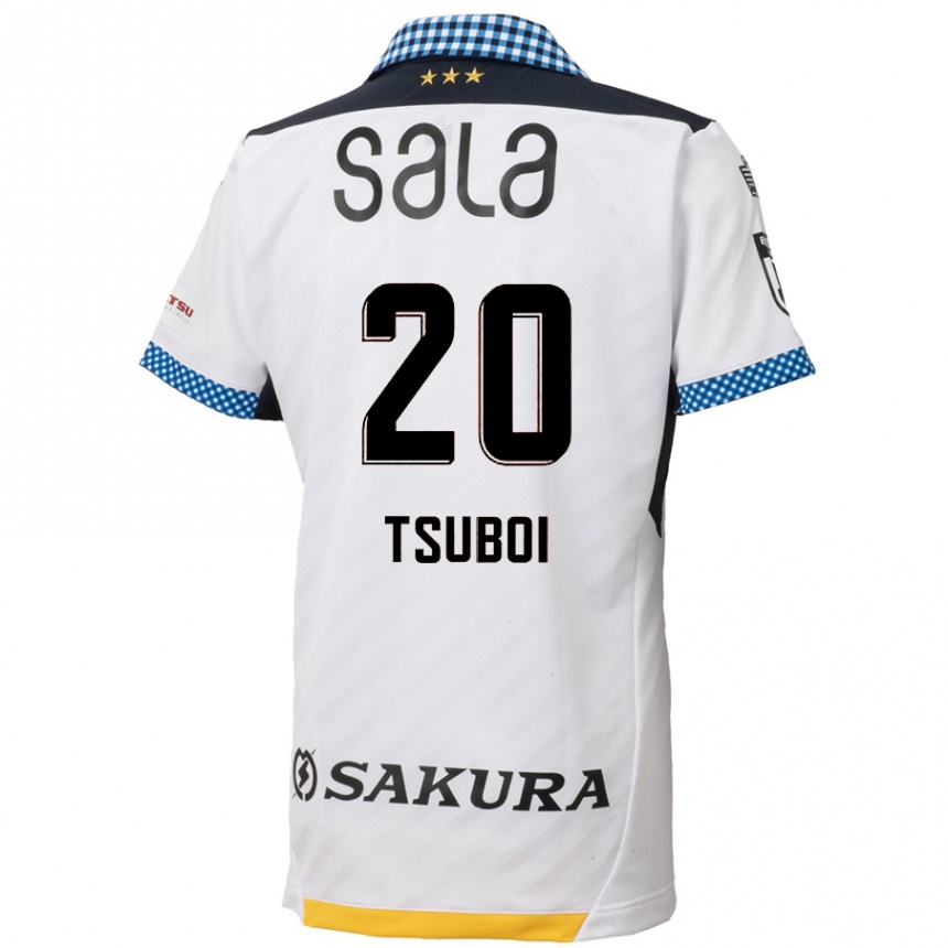 Vaikiškas Yuya Tsuboi #20 Balta Juoda Išvykos Marškinėliai 2024/25 T-Shirt