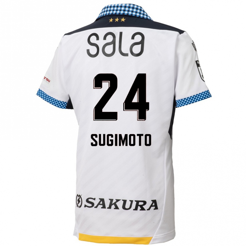 Vaikiškas Mitsuki Sugimoto #24 Balta Juoda Išvykos Marškinėliai 2024/25 T-Shirt