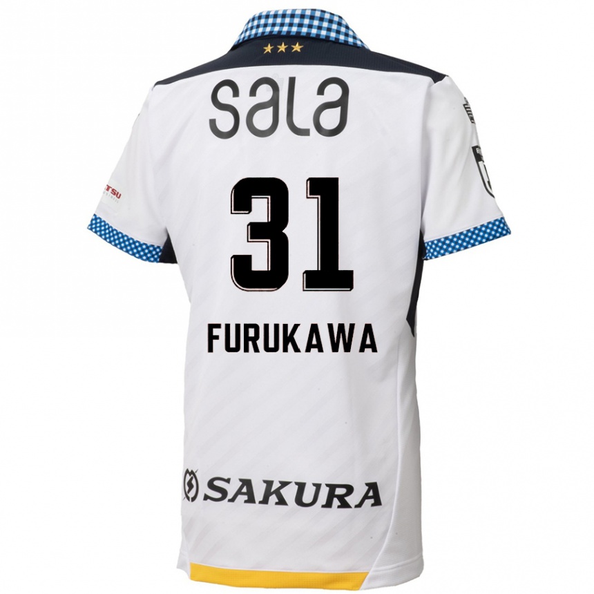 Vaikiškas Yosuke Furukawa #31 Balta Juoda Išvykos Marškinėliai 2024/25 T-Shirt