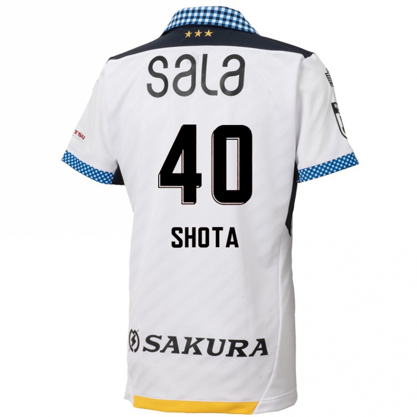 Vaikiškas Shota Kaneko #40 Balta Juoda Išvykos Marškinėliai 2024/25 T-Shirt