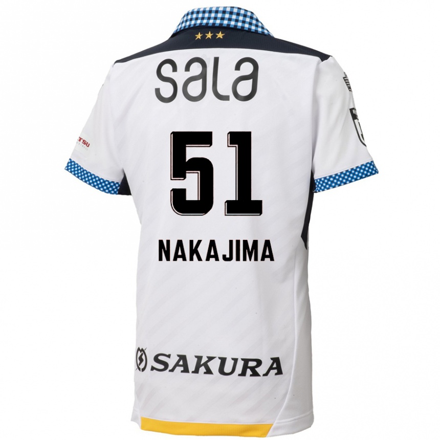 Vaikiškas Keitaro Nakajima #51 Balta Juoda Išvykos Marškinėliai 2024/25 T-Shirt