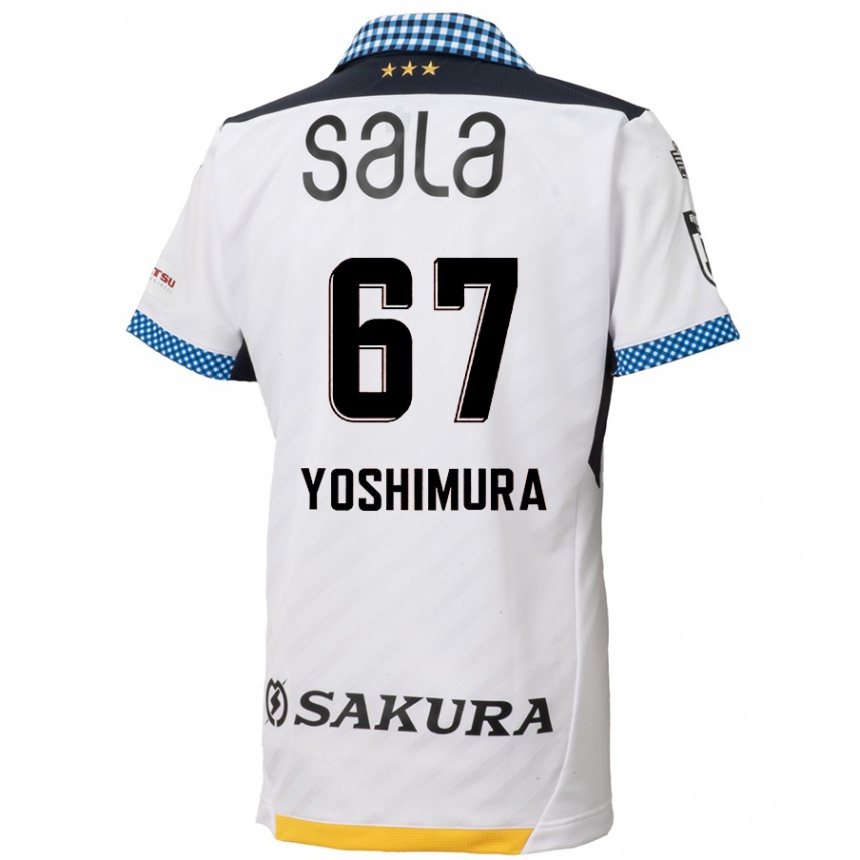 Vaikiškas Ryusei Yoshimura #67 Balta Juoda Išvykos Marškinėliai 2024/25 T-Shirt