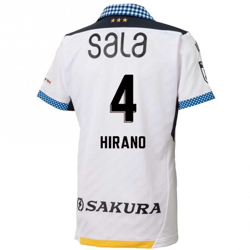 Vaikiškas Rion Hirano #4 Balta Juoda Išvykos Marškinėliai 2024/25 T-Shirt