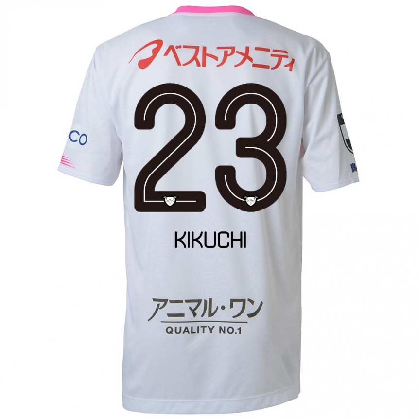 Vaikiškas Taichi Kikuchi #23 Balta Mėlyna Rožinė Išvykos Marškinėliai 2024/25 T-Shirt