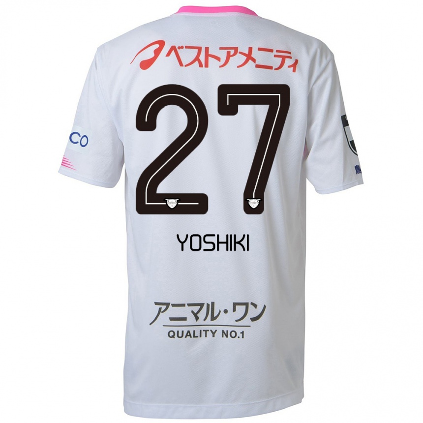 Vaikiškas Yoshiki Narahara #27 Balta Mėlyna Rožinė Išvykos Marškinėliai 2024/25 T-Shirt