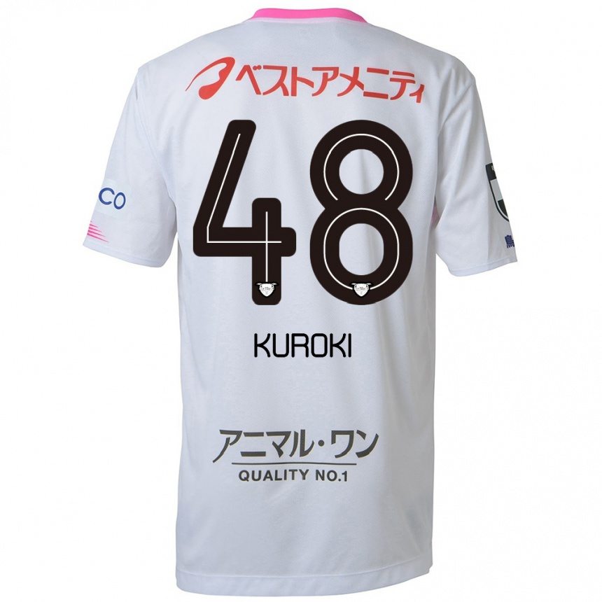 Vaikiškas Yuya Kuroki #48 Balta Mėlyna Rožinė Išvykos Marškinėliai 2024/25 T-Shirt