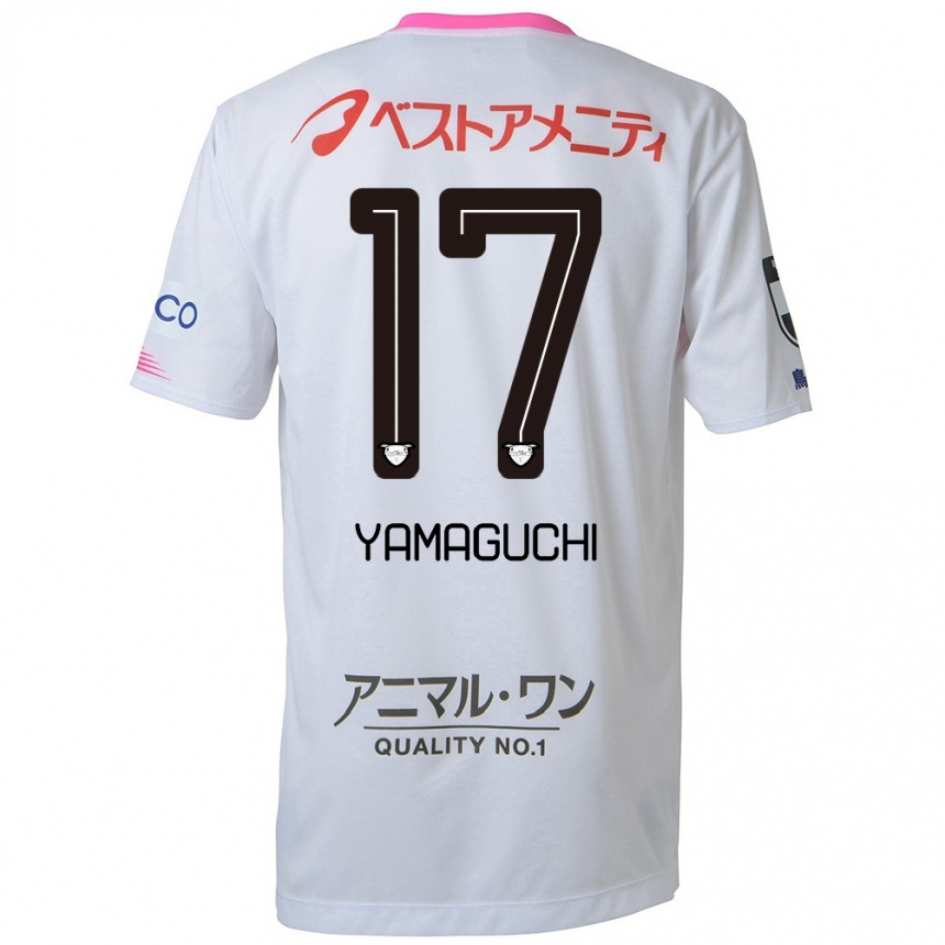 Vaikiškas Hikaru Yamaguchi #17 Balta Mėlyna Rožinė Išvykos Marškinėliai 2024/25 T-Shirt