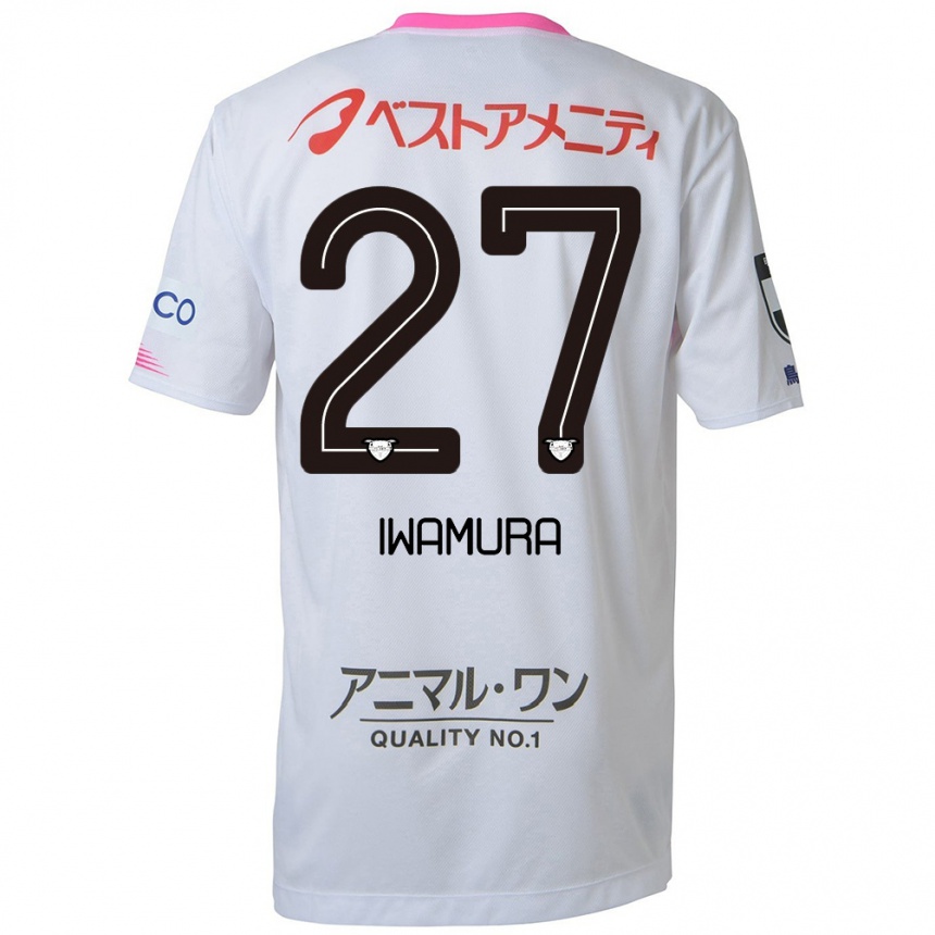 Vaikiškas Junnosuke Iwamura #27 Balta Mėlyna Rožinė Išvykos Marškinėliai 2024/25 T-Shirt