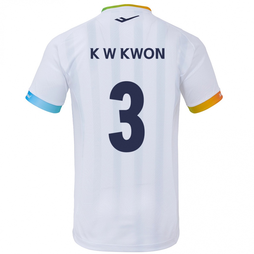 Vaikiškas Wan-Kyu Kwon #3 Balta Mėlyna Išvykos Marškinėliai 2024/25 T-Shirt