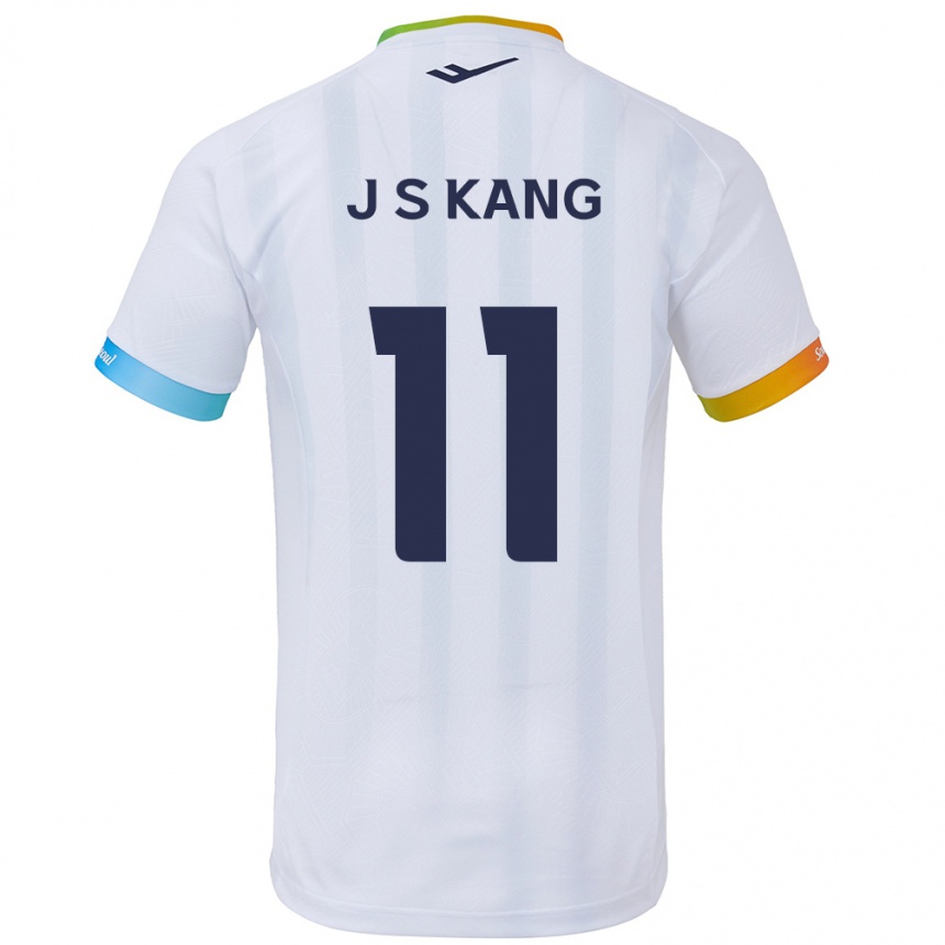 Vaikiškas Seong-Jin Kang #11 Balta Mėlyna Išvykos Marškinėliai 2024/25 T-Shirt