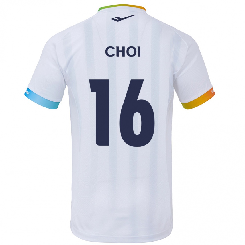 Vaikiškas Jun Choi #16 Balta Mėlyna Išvykos Marškinėliai 2024/25 T-Shirt