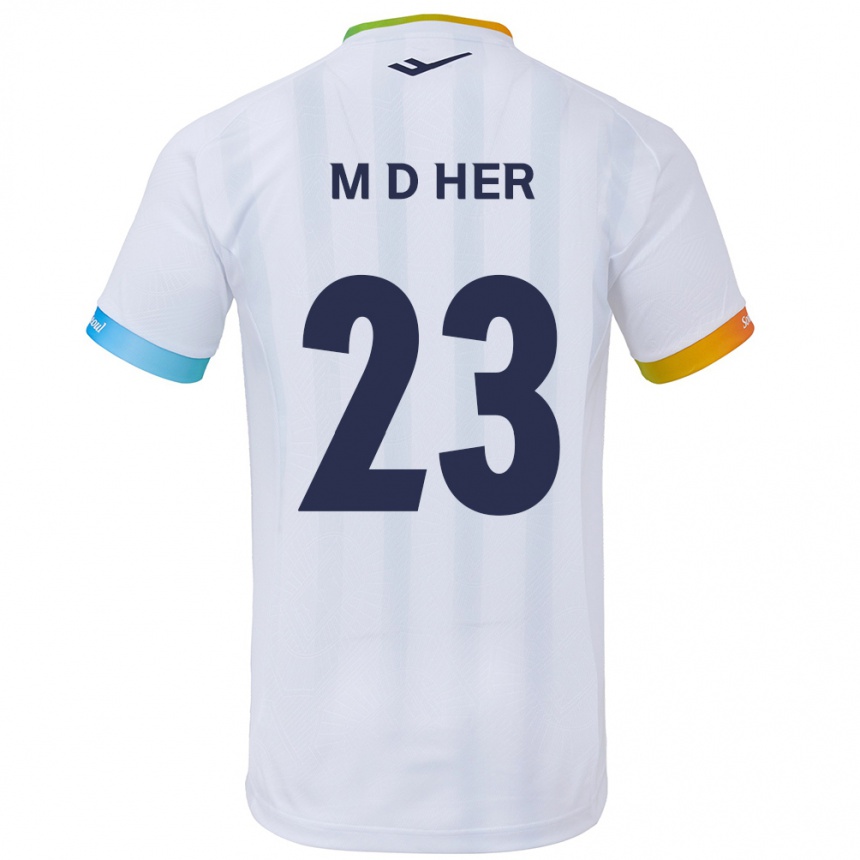 Vaikiškas Dong-Min Her #23 Balta Mėlyna Išvykos Marškinėliai 2024/25 T-Shirt