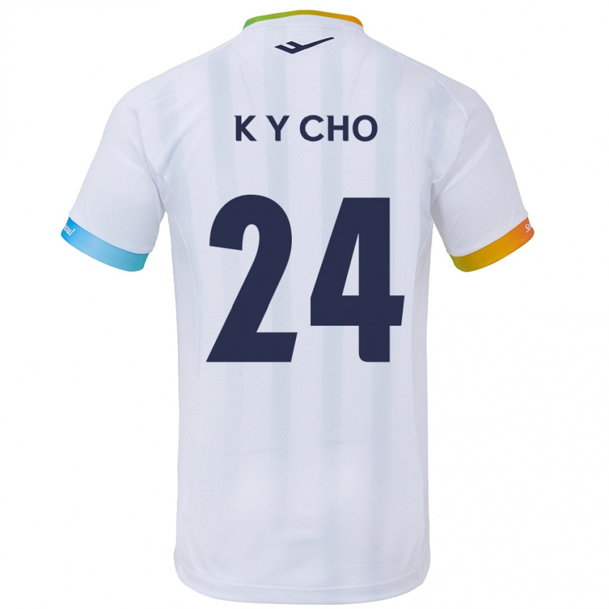 Vaikiškas Young-Kwang Cho #24 Balta Mėlyna Išvykos Marškinėliai 2024/25 T-Shirt