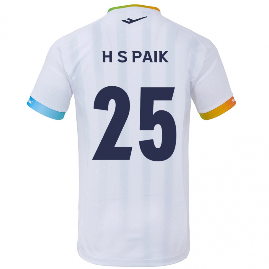 Vaikiškas Sang-Hoon Paik #25 Balta Mėlyna Išvykos Marškinėliai 2024/25 T-Shirt