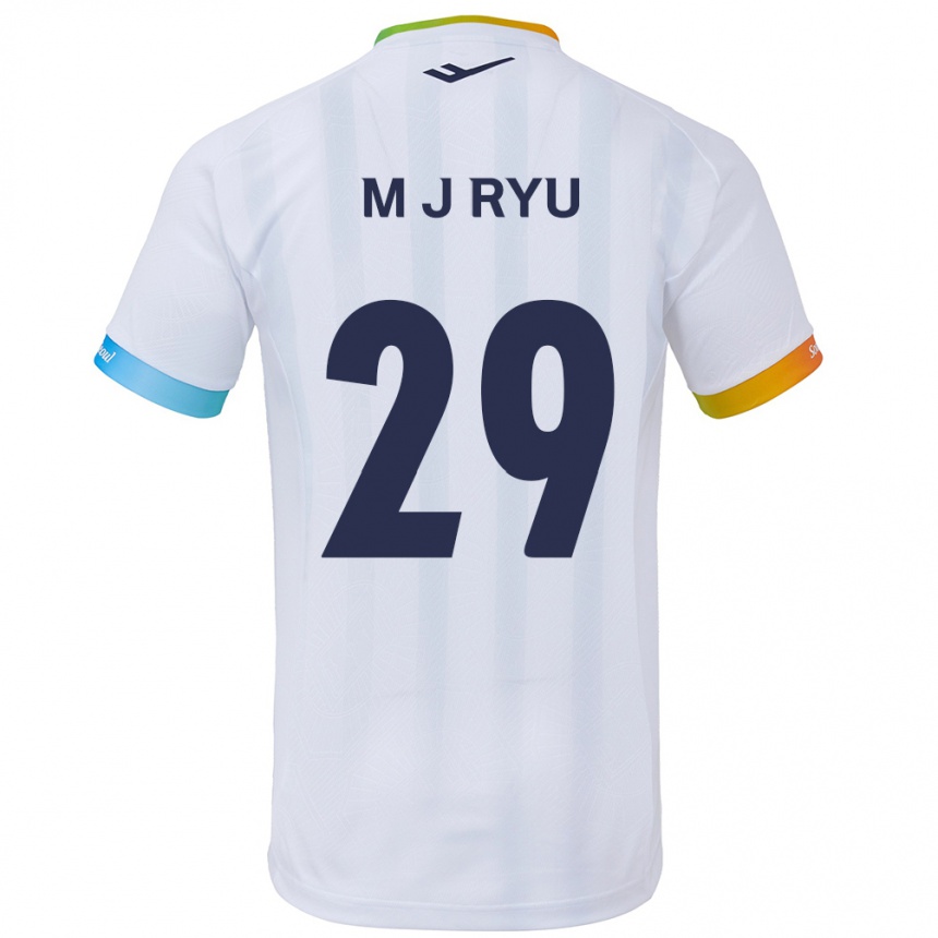 Vaikiškas Jae-Moon Ryu #29 Balta Mėlyna Išvykos Marškinėliai 2024/25 T-Shirt