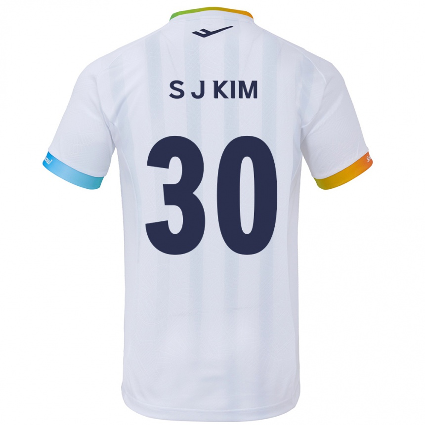 Vaikiškas Ju-Sung Kim #30 Balta Mėlyna Išvykos Marškinėliai 2024/25 T-Shirt