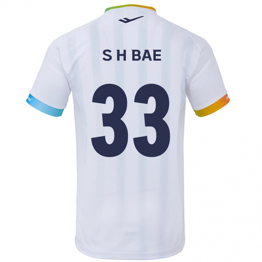 Vaikiškas Hyun-Seo Bae #33 Balta Mėlyna Išvykos Marškinėliai 2024/25 T-Shirt