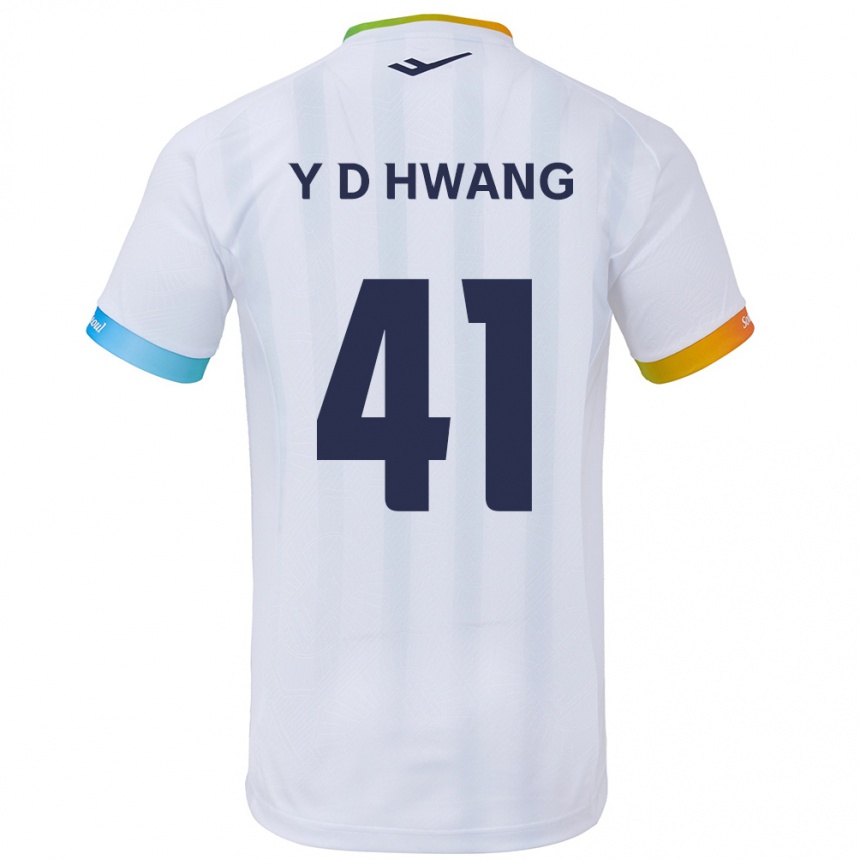 Vaikiškas Do-Yoon Hwang #41 Balta Mėlyna Išvykos Marškinėliai 2024/25 T-Shirt