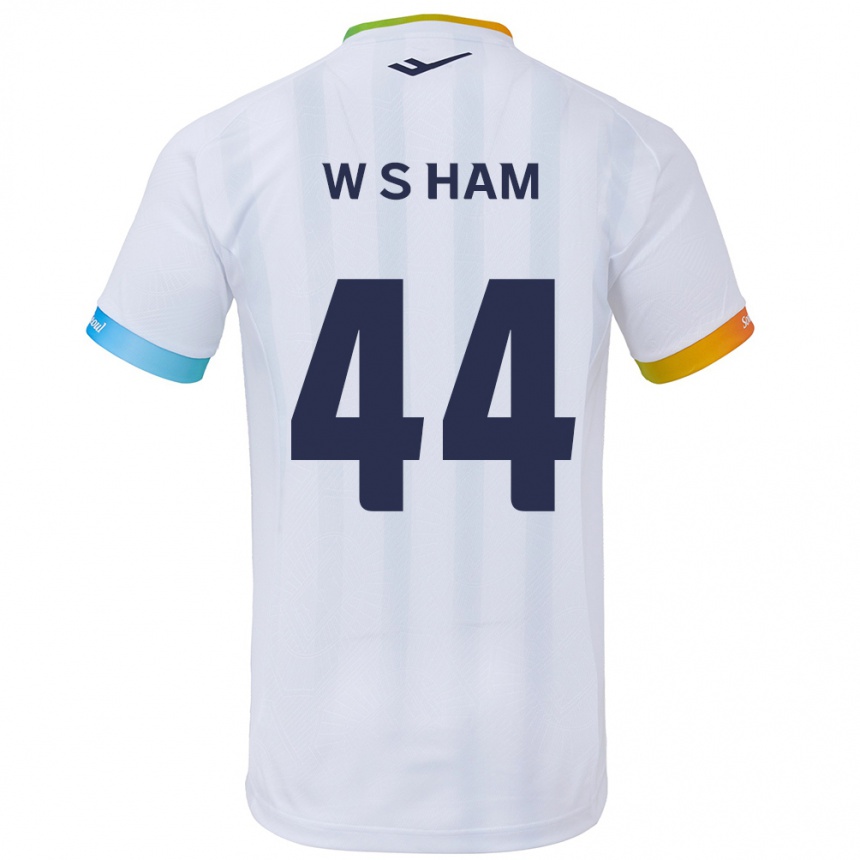 Vaikiškas Sun-Woo Ham #44 Balta Mėlyna Išvykos Marškinėliai 2024/25 T-Shirt