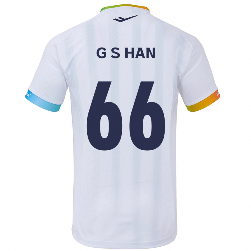 Vaikiškas Seung-Gyu Han #66 Balta Mėlyna Išvykos Marškinėliai 2024/25 T-Shirt