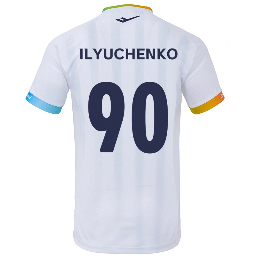 Vaikiškas Stanislav Ilyuchenko #90 Balta Mėlyna Išvykos Marškinėliai 2024/25 T-Shirt