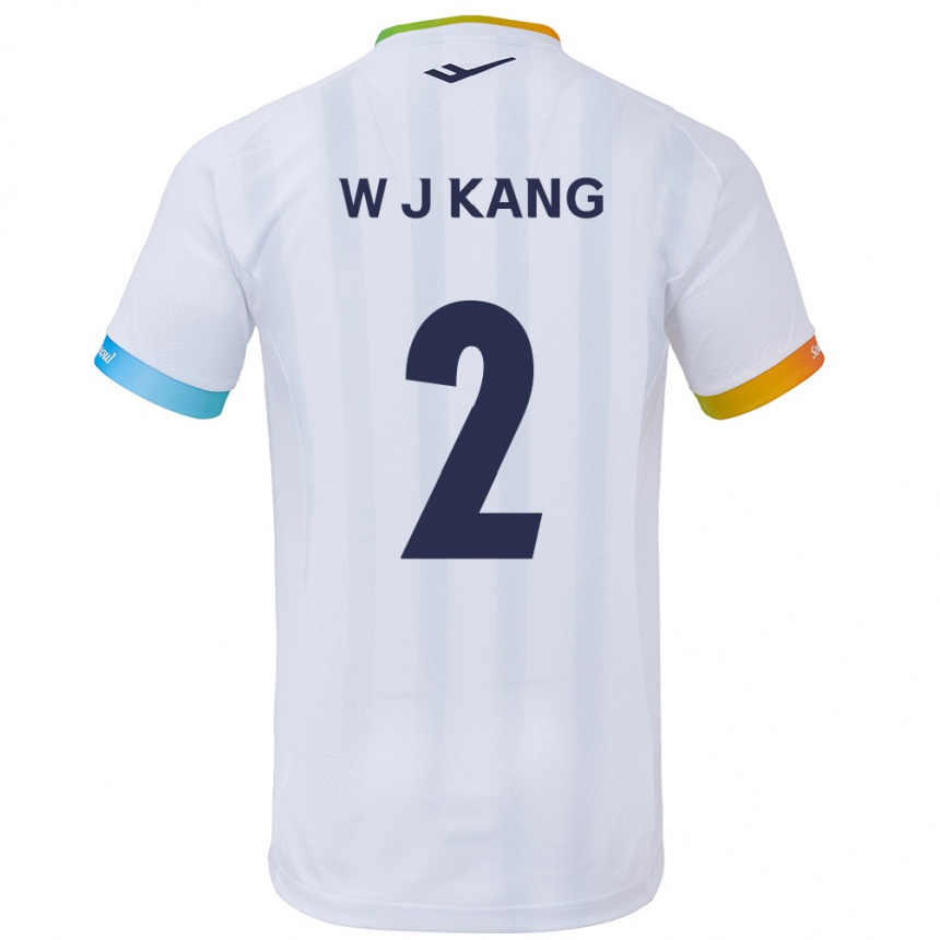 Vaikiškas Jae-Won Kang #2 Balta Mėlyna Išvykos Marškinėliai 2024/25 T-Shirt