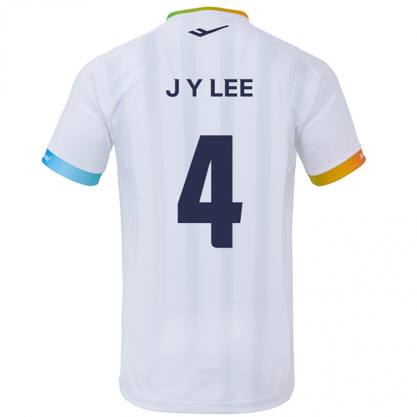 Vaikiškas Young-Jun Lee #4 Balta Mėlyna Išvykos Marškinėliai 2024/25 T-Shirt