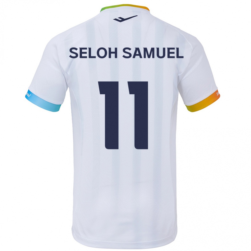 Vaikiškas Gbato Seloh Samuel #11 Balta Mėlyna Išvykos Marškinėliai 2024/25 T-Shirt