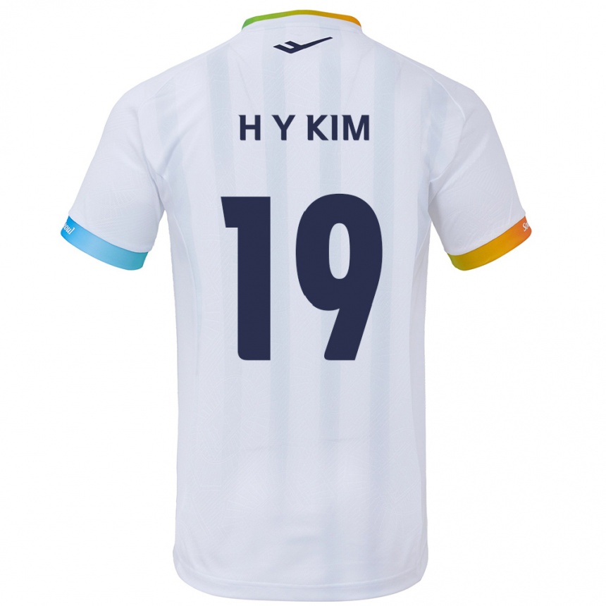 Vaikiškas Yong-Hyuk Kim #19 Balta Mėlyna Išvykos Marškinėliai 2024/25 T-Shirt