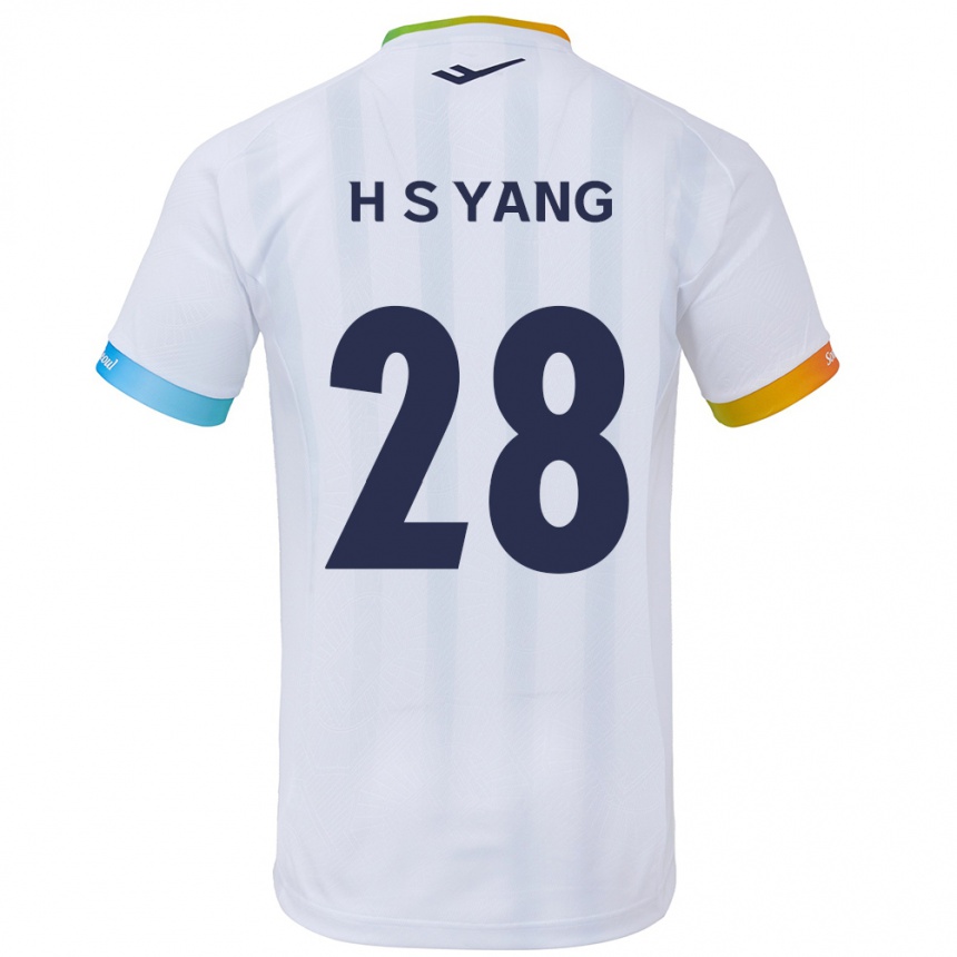 Vaikiškas Seung-Hyeon Yang #28 Balta Mėlyna Išvykos Marškinėliai 2024/25 T-Shirt