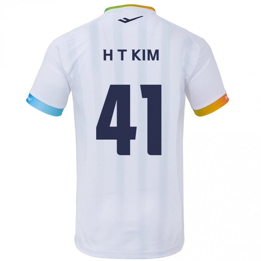 Vaikiškas Tae-Ho Kim #41 Balta Mėlyna Išvykos Marškinėliai 2024/25 T-Shirt