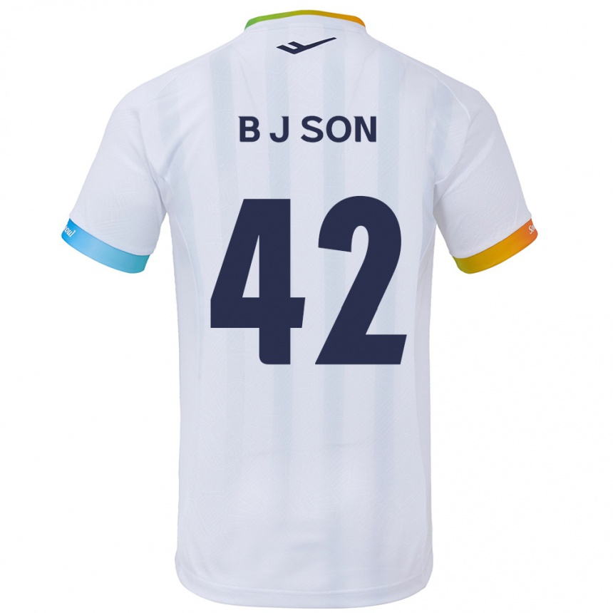 Vaikiškas Jeong-Beom Son #42 Balta Mėlyna Išvykos Marškinėliai 2024/25 T-Shirt