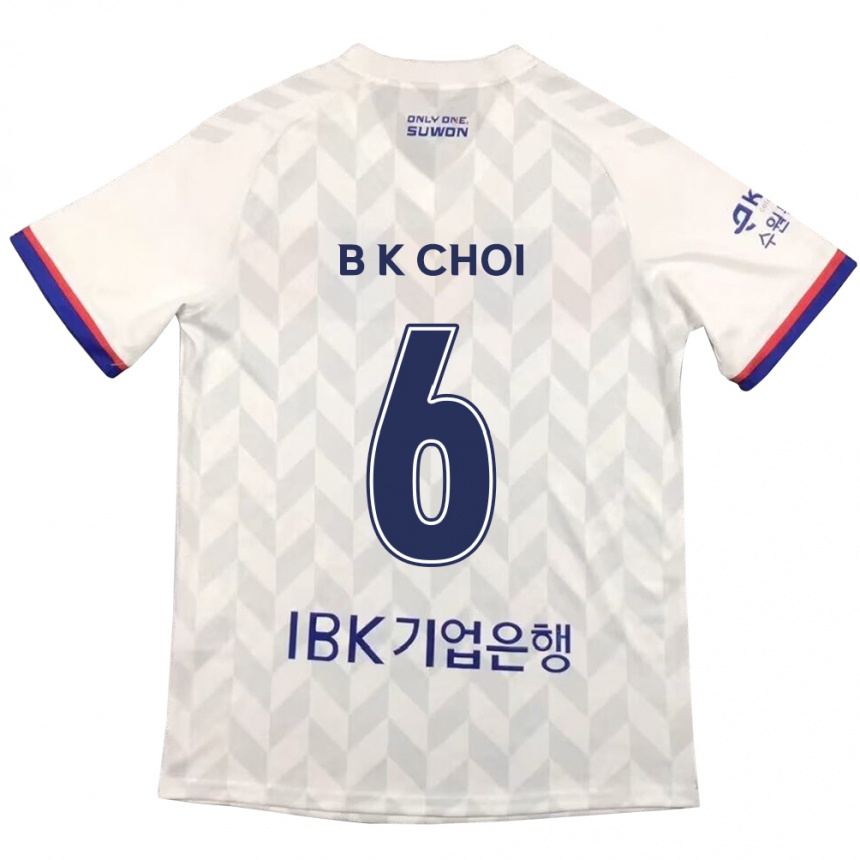 Vaikiškas Kyu-Baek Choi #6 Balta Mėlyna Išvykos Marškinėliai 2024/25 T-Shirt