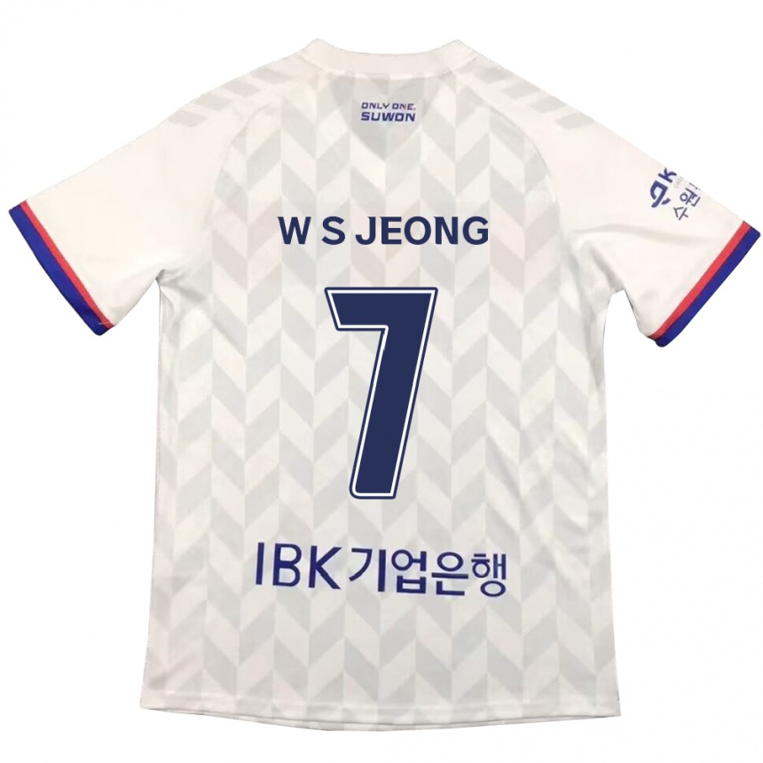 Vaikiškas Seung-Won Jeong #7 Balta Mėlyna Išvykos Marškinėliai 2024/25 T-Shirt