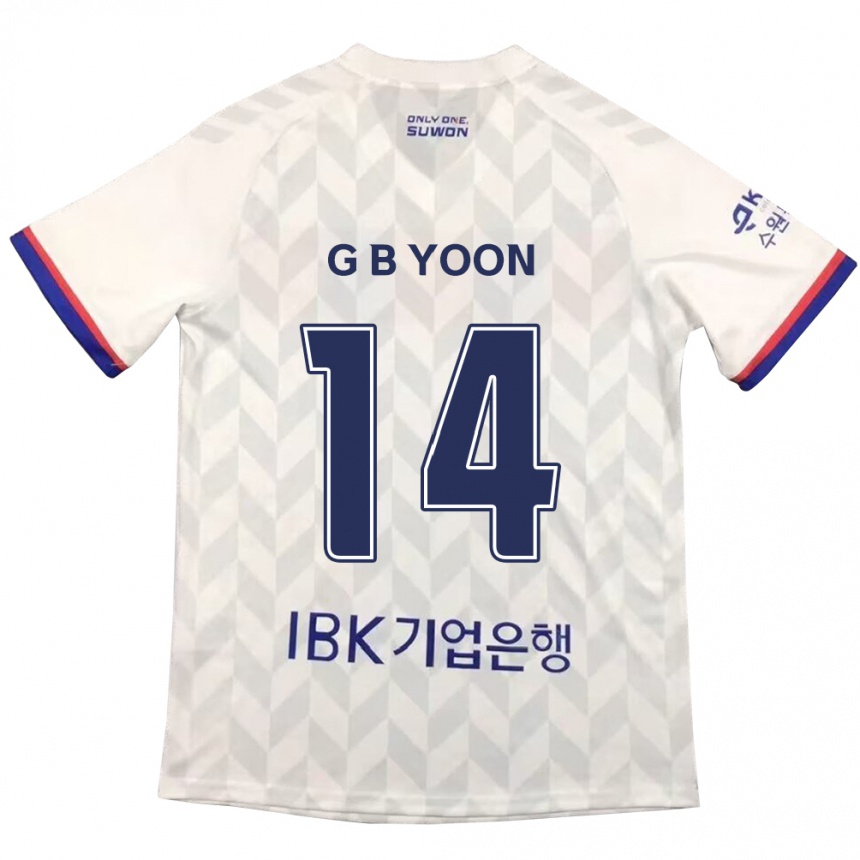 Vaikiškas Bit-Garam Yoon #14 Balta Mėlyna Išvykos Marškinėliai 2024/25 T-Shirt