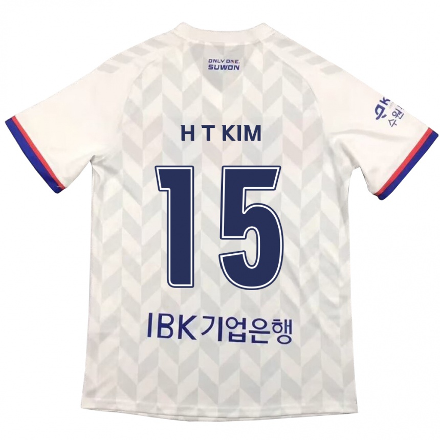 Vaikiškas Tae-Han Kim #15 Balta Mėlyna Išvykos Marškinėliai 2024/25 T-Shirt