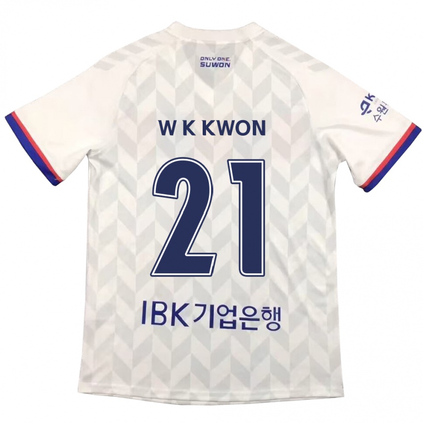 Vaikiškas Kyung-Won Kwon #21 Balta Mėlyna Išvykos Marškinėliai 2024/25 T-Shirt