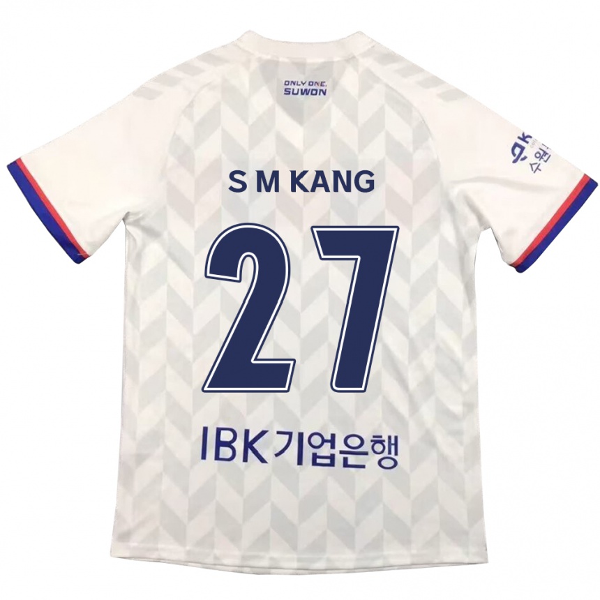 Vaikiškas Min-Sung Kang #27 Balta Mėlyna Išvykos Marškinėliai 2024/25 T-Shirt