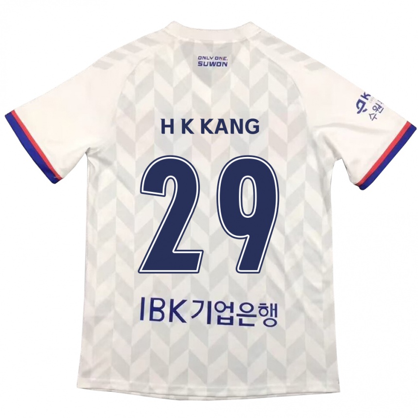 Vaikiškas Kyo-Hun Kang #29 Balta Mėlyna Išvykos Marškinėliai 2024/25 T-Shirt