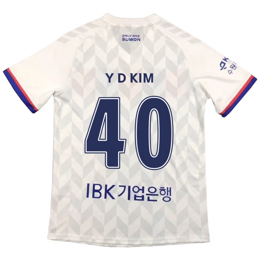 Vaikiškas Do-Yoon Kim #40 Balta Mėlyna Išvykos Marškinėliai 2024/25 T-Shirt