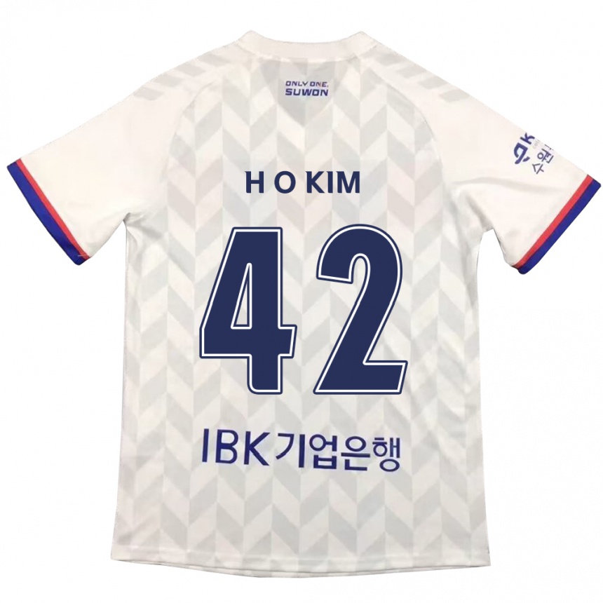 Vaikiškas One-Hyung Kim #42 Balta Mėlyna Išvykos Marškinėliai 2024/25 T-Shirt