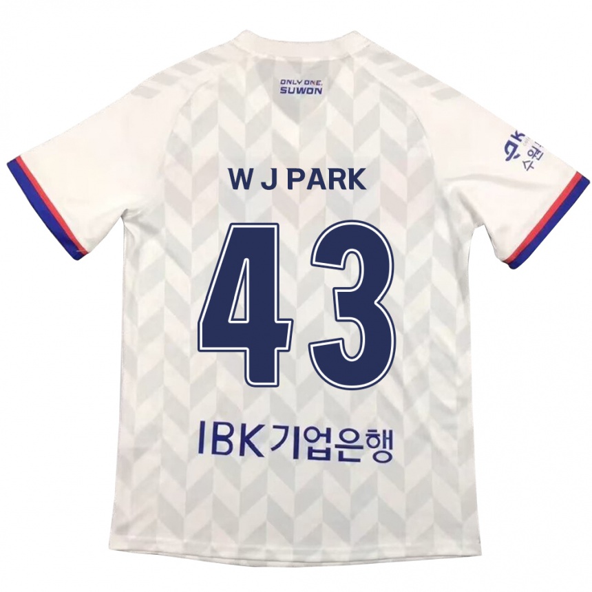 Vaikiškas Jin-Woo Park #43 Balta Mėlyna Išvykos Marškinėliai 2024/25 T-Shirt