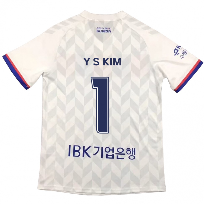 Vaikiškas Seong-Yoon Kim #1 Balta Mėlyna Išvykos Marškinėliai 2024/25 T-Shirt